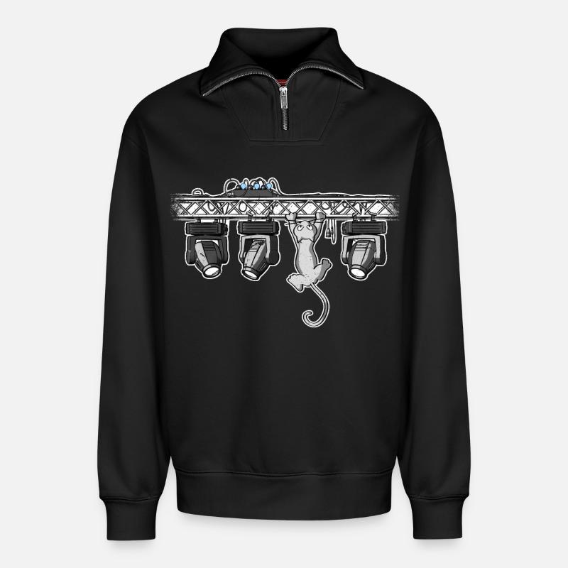dmxcat - Relaxed Unisex Organic Half Zip Sweatshirt – von SPREAD - Schwarz
