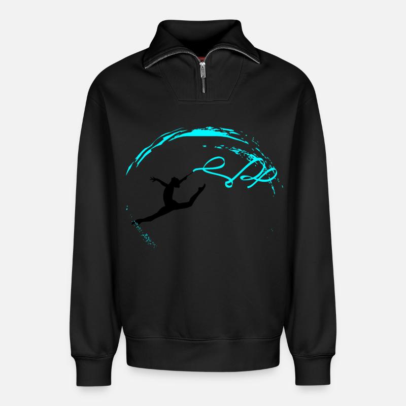 Rhythmic gymnastics - Relaxed Unisex Organic Half Zip Sweatshirt – by SPREAD - black