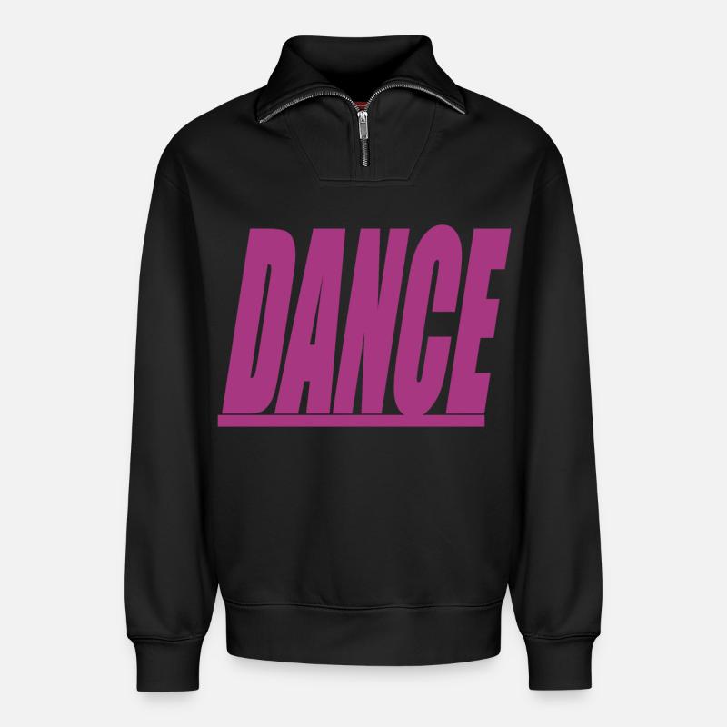 Dance - Relaxed Unisex Organic Half Zip Sweatshirt – by SPREAD - black
