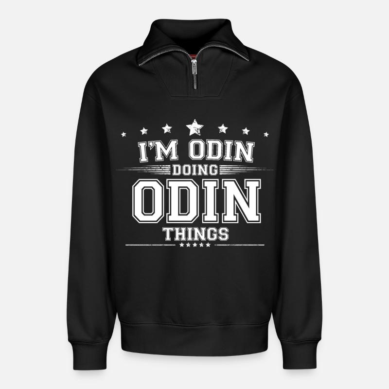Odin - Sweat unisexe décontracté en coton biologique à demi-zip – de SPREAD - noir