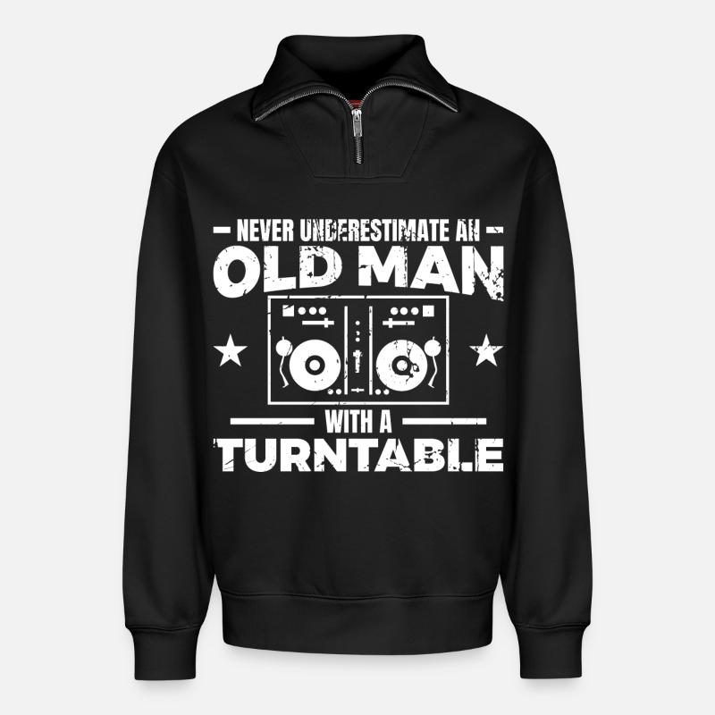DJ Vater - Relaxed Unisex Organic Half Zip Sweatshirt – von SPREAD - Schwarz
