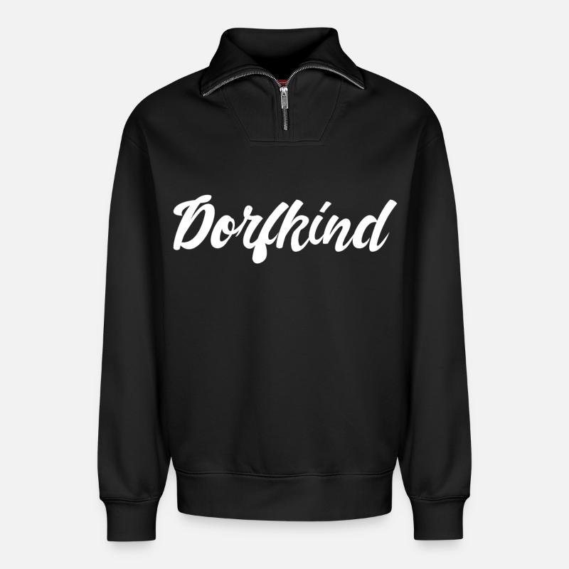 Dorfkind - Relaxed Unisex Organic Half Zip Sweatshirt – von SPREAD - Schwarz