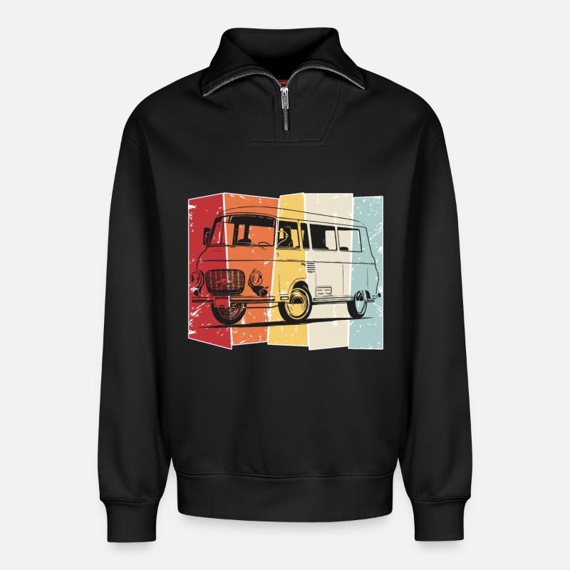 Barkas - Relaxed Unisex Organic Half Zip Sweatshirt – von SPREAD - Schwarz