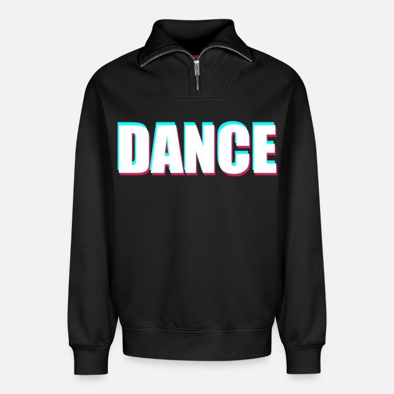 Danser - Sweat unisexe décontracté en coton biologique à demi-zip – de SPREAD - noir