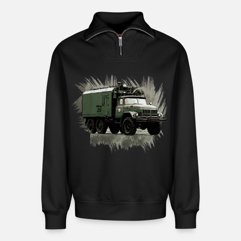 ZIL 131 KO - Relaxed Unisex Organic Half Zip Sweatshirt – von SPREAD - Schwarz