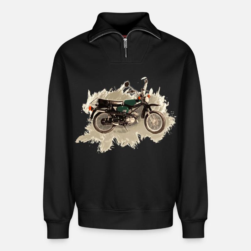 Enduro S51 - Relaxed Unisex Organic Half Zip Sweatshirt – by SPREAD - black