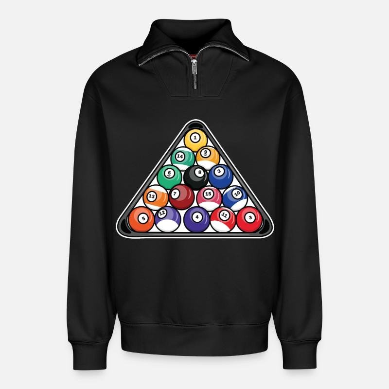 Billiard Triangle - Relaxed Unisex Organic Half Zip Sweatshirt – by SPREAD - black