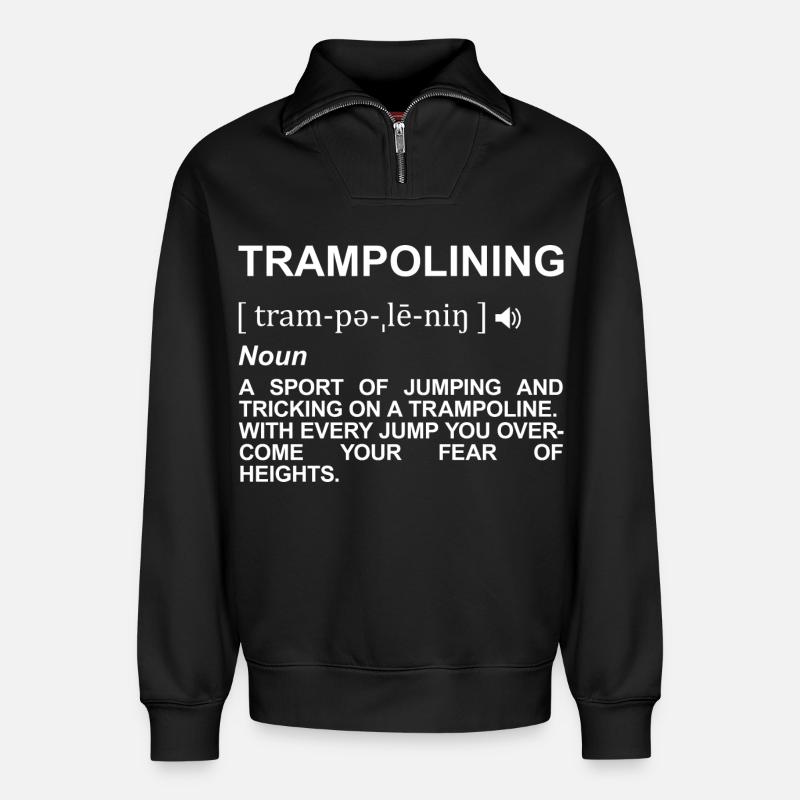 Trampolinspringen Bedeutung - Relaxed Unisex Organic Half Zip Sweatshirt – von SPREAD - Schwarz