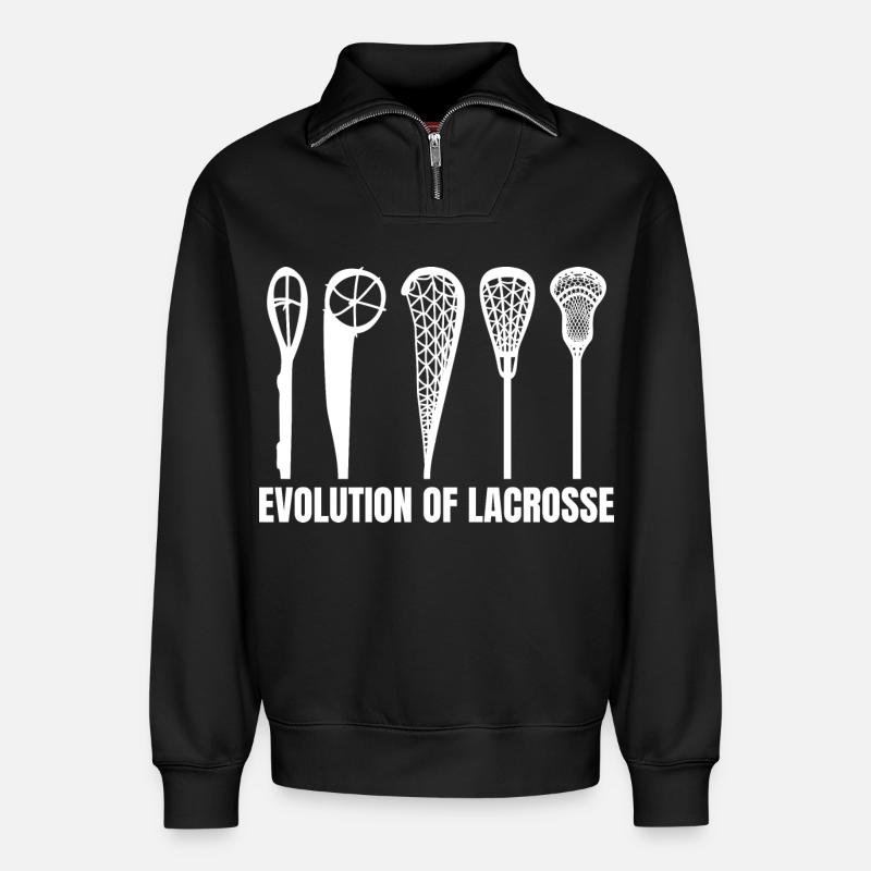 Lacrosse Development - Relaxed Unisex Organic Half Zip Sweatshirt – by SPREAD - black