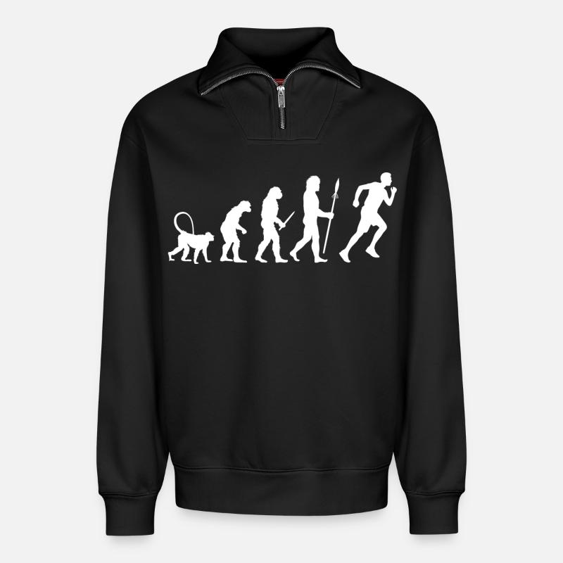 Jogger Evolution - Relaxed Unisex Organic Half Zip Sweatshirt – von SPREAD - Schwarz