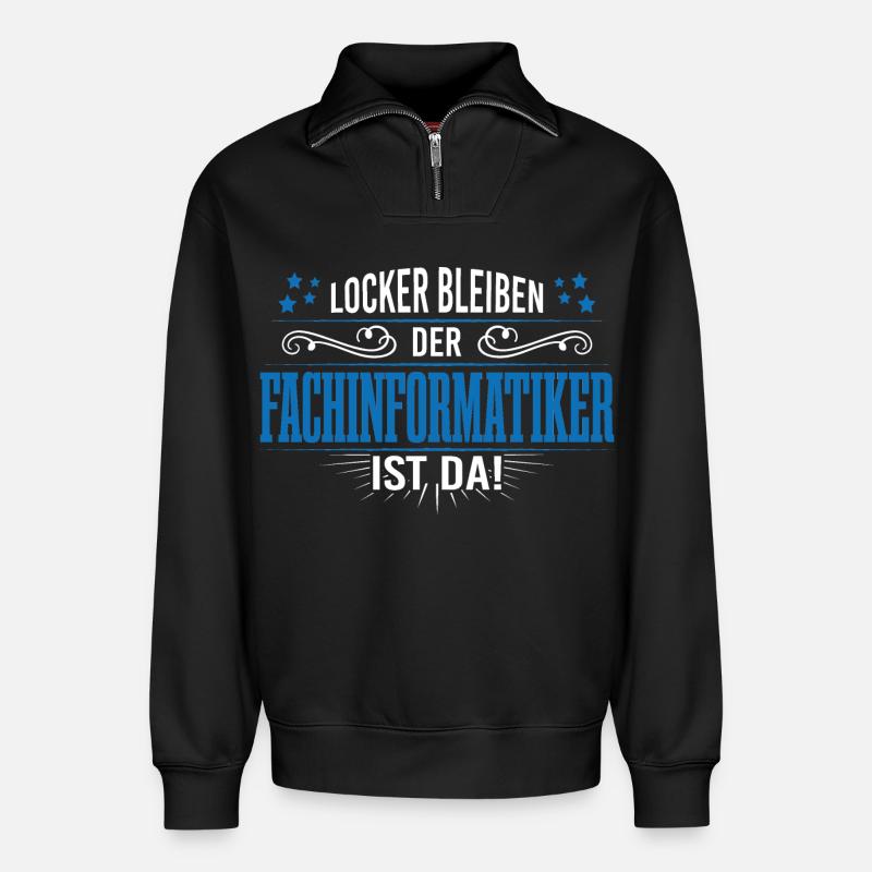 Fachinformatiker programmierer support admin - Relaxed Unisex Organic Half Zip Sweatshirt – von SPREAD - Schwarz