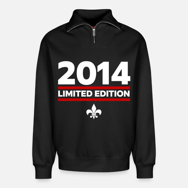 2014 Limited Edition - Relaxed Unisex Organic Half Zip Sweatshirt – von SPREAD - Schwarz