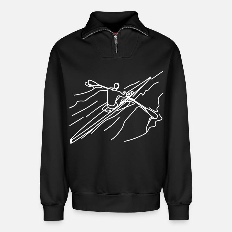 Ruderer - Relaxed Unisex Organic Half Zip Sweatshirt – von SPREAD - Schwarz