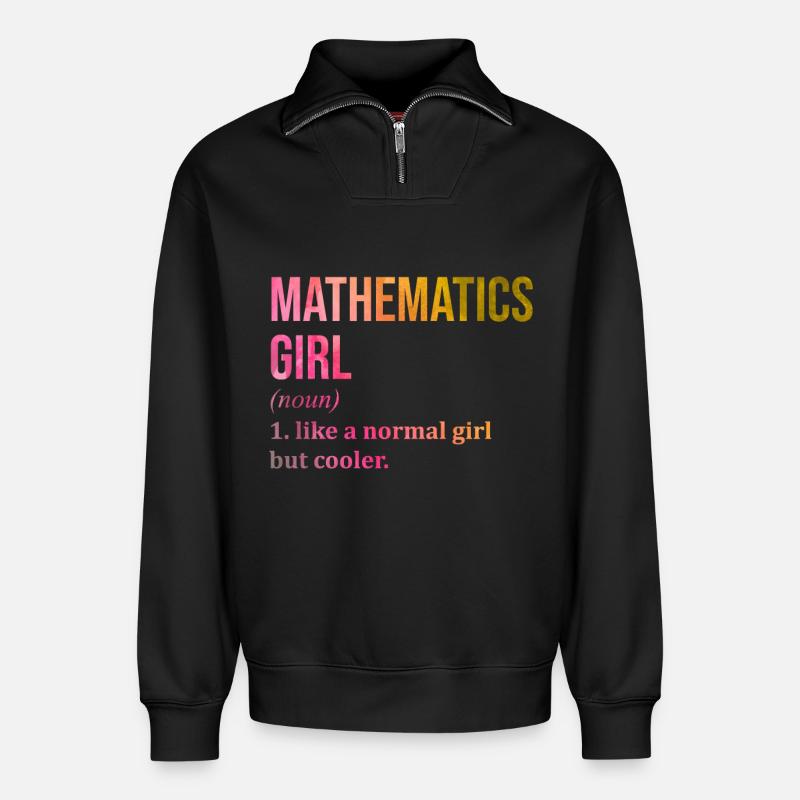 mathematisch - Relaxed Unisex Organic Half Zip Sweatshirt – von SPREAD - Schwarz