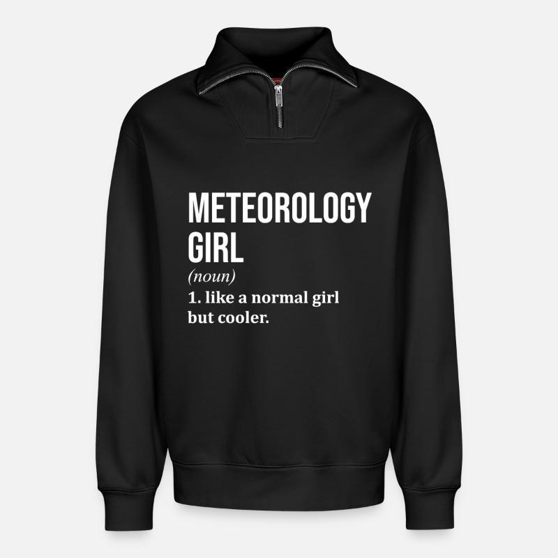 Meteorology - Relaxed Unisex Organic Half Zip Sweatshirt – by SPREAD - black