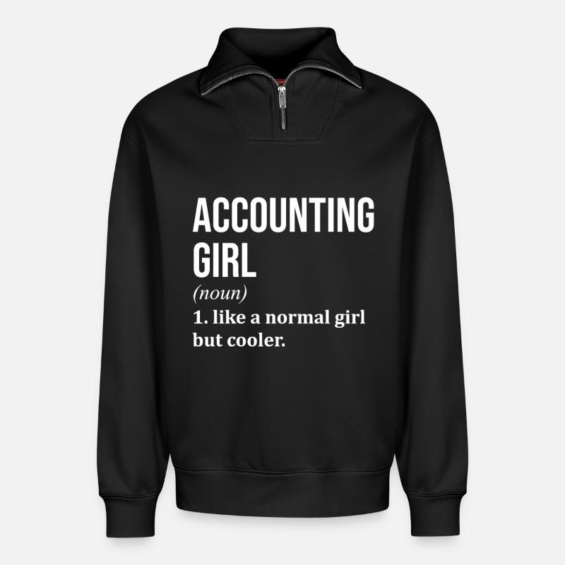 Accountant - Relaxed Unisex Organic Half Zip Sweatshirt – by SPREAD - black