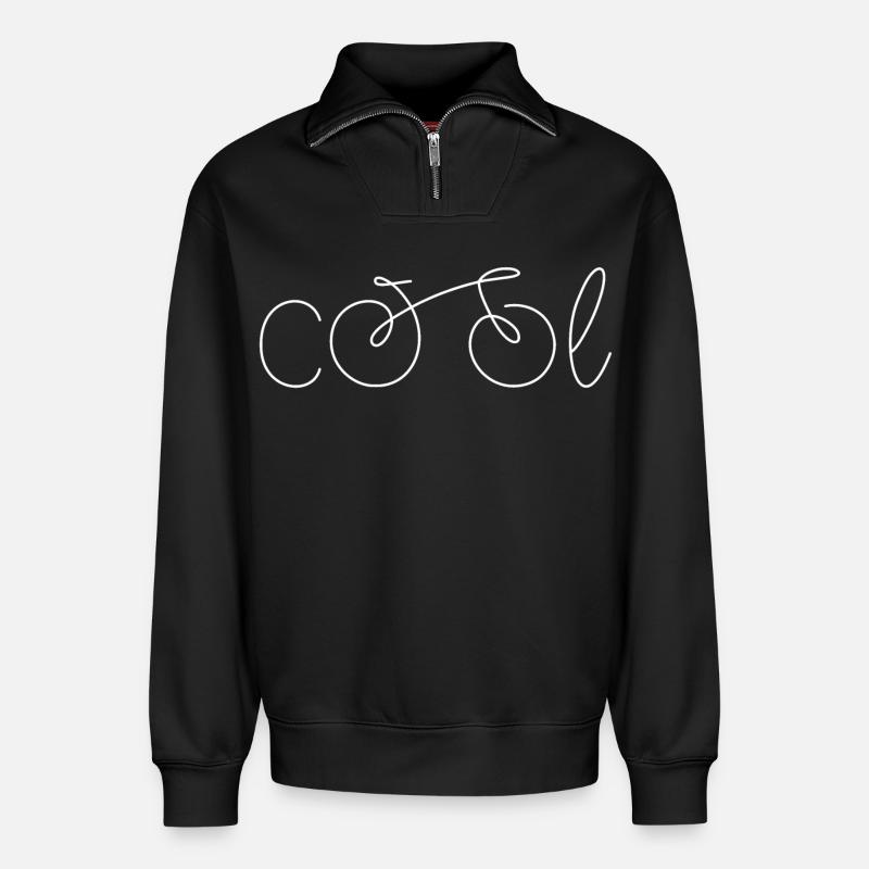 Fahrrad cool - Relaxed Unisex Organic Half Zip Sweatshirt – von SPREAD - Schwarz