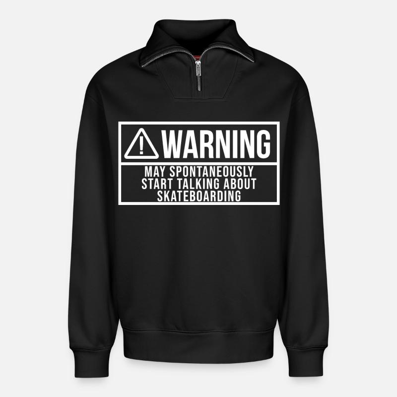 Skateboarder - Relaxed Unisex Organic Half Zip Sweatshirt – von SPREAD - Schwarz