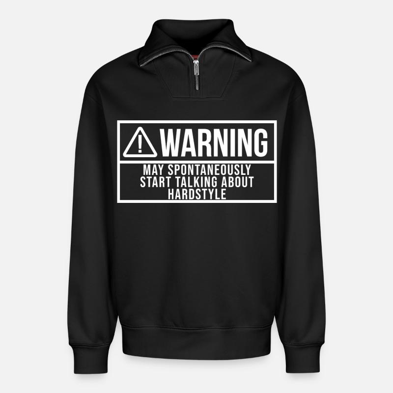 HARDSTYLE - Relaxed Unisex Organic Half Zip Sweatshirt – von SPREAD - Schwarz