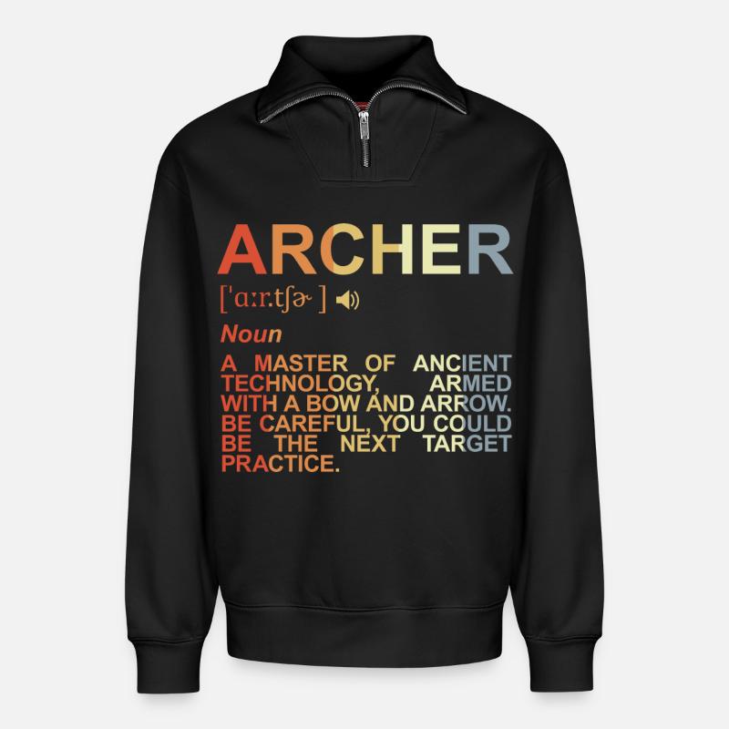 Archer Explication des termes - Sweat unisexe décontracté en coton biologique à demi-zip – de SPREAD - noir