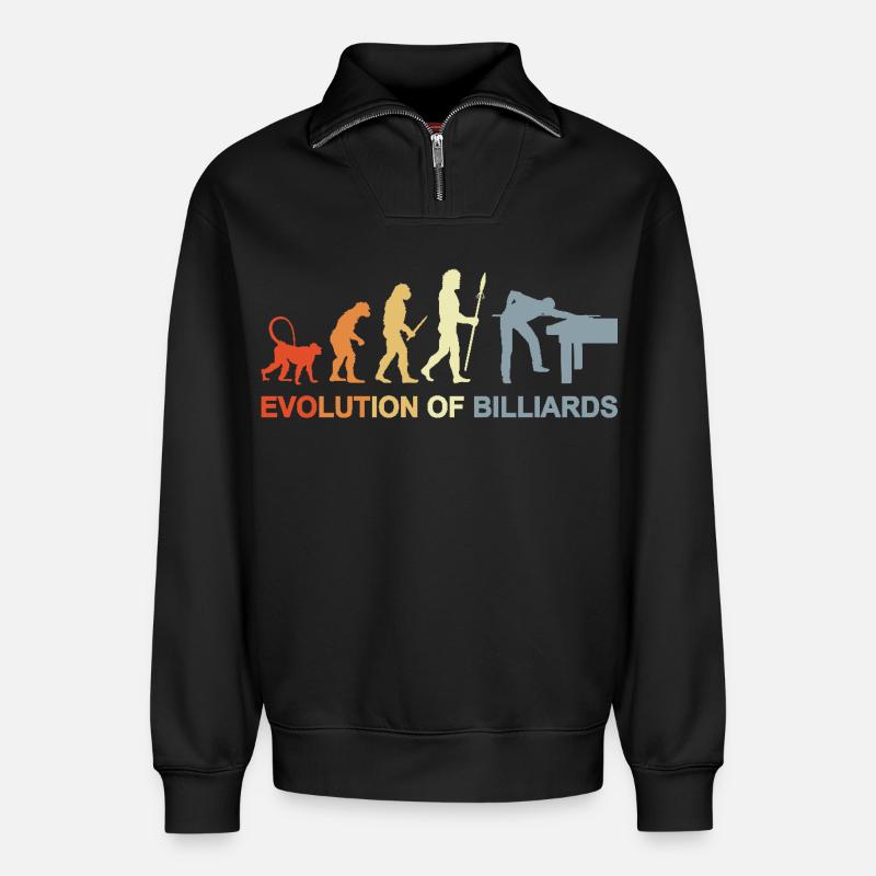 Pool Billard Evolution - Relaxed Unisex Organic Half Zip Sweatshirt – von SPREAD - Schwarz