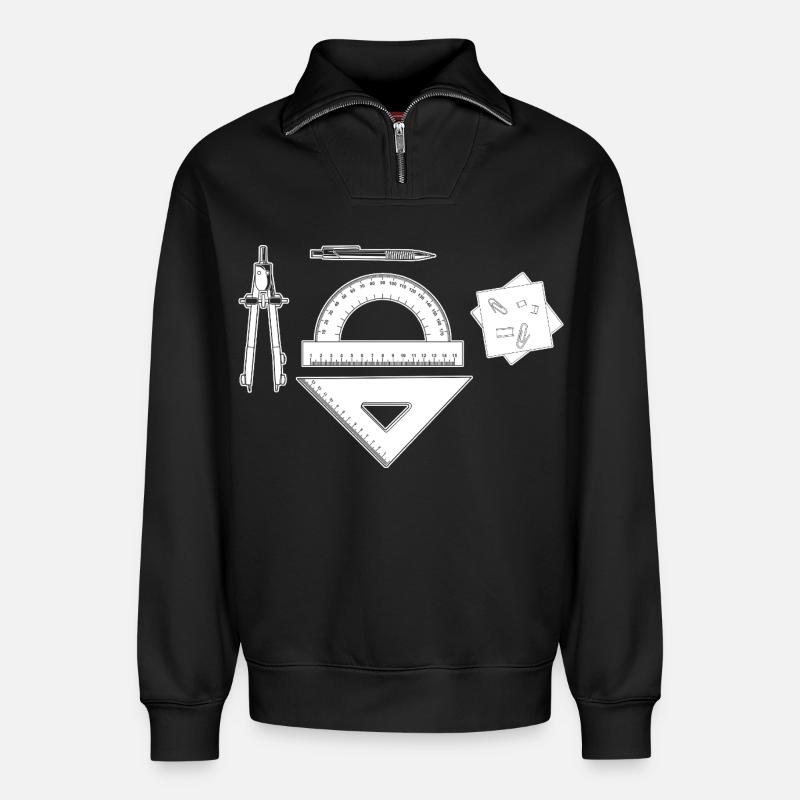 Architect Graphic - Relaxed Unisex Organic Half Zip Sweatshirt – by SPREAD - black