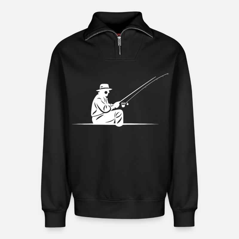 Fischer - Relaxed Unisex Organic Half Zip Sweatshirt – von SPREAD - Schwarz