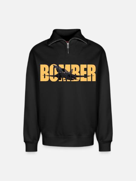 Bomber Tu-22 M3 - Relaxed Unisex Organic Half Zip Sweatshirt – by SPREAD - black