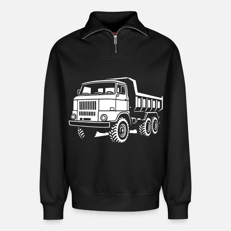 Acier robuste - Sweat unisexe décontracté en coton biologique à demi-zip – de SPREAD - noir