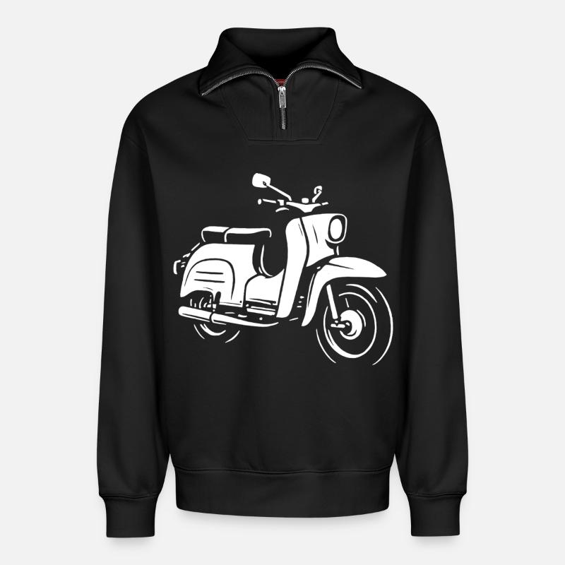 Zweitakt-Legende - Relaxed Unisex Organic Half Zip Sweatshirt – von SPREAD - Schwarz