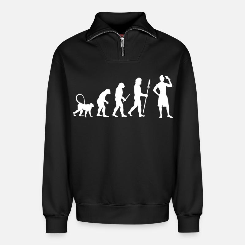 Eiscreme Evolution - Relaxed Unisex Organic Half Zip Sweatshirt – von SPREAD - Schwarz