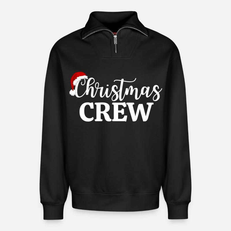 Weihnachts-Crew - Relaxed Unisex Organic Half Zip Sweatshirt – von SPREAD - Schwarz