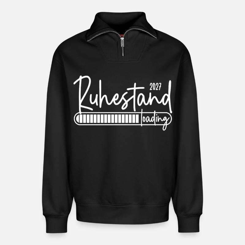 Ruhestand 2027 loading - Relaxed Unisex Organic Half Zip Sweatshirt – von SPREAD - Schwarz