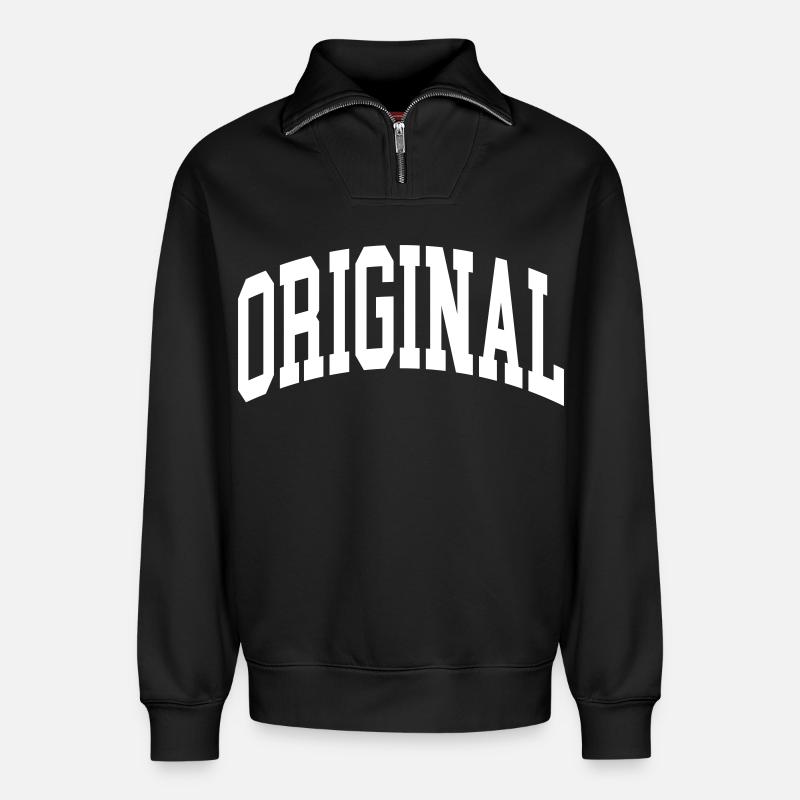 Original - Relaxed Unisex Organic Half Zip Sweatshirt – von SPREAD - Schwarz