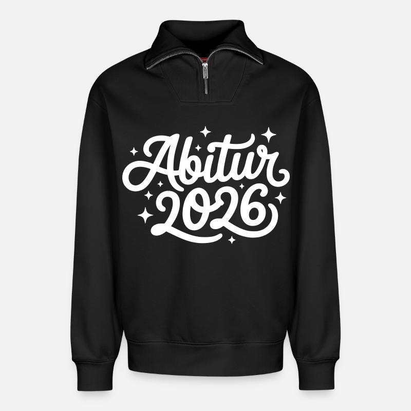 Abitur 2026 - Relaxed Unisex Organic Half Zip Sweatshirt – von SPREAD - Schwarz