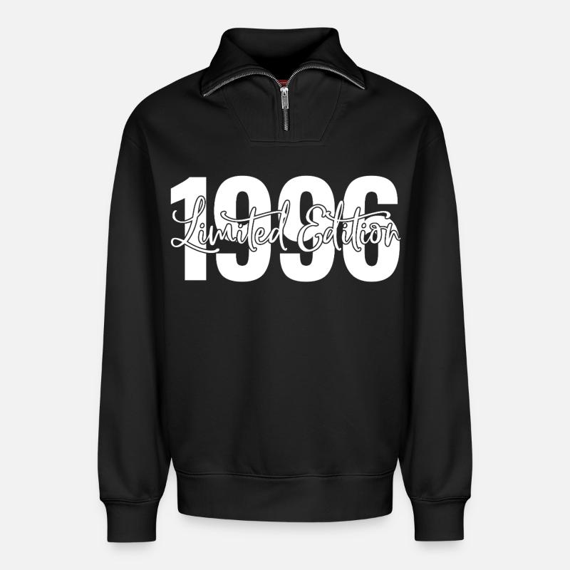 Edition limitée 1996 - Sweat unisexe décontracté en coton biologique à demi-zip – de SPREAD - noir