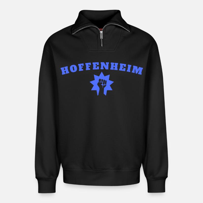 Hoffenheim - Relaxed Unisex Organic Half Zip Sweatshirt – von SPREAD - Schwarz