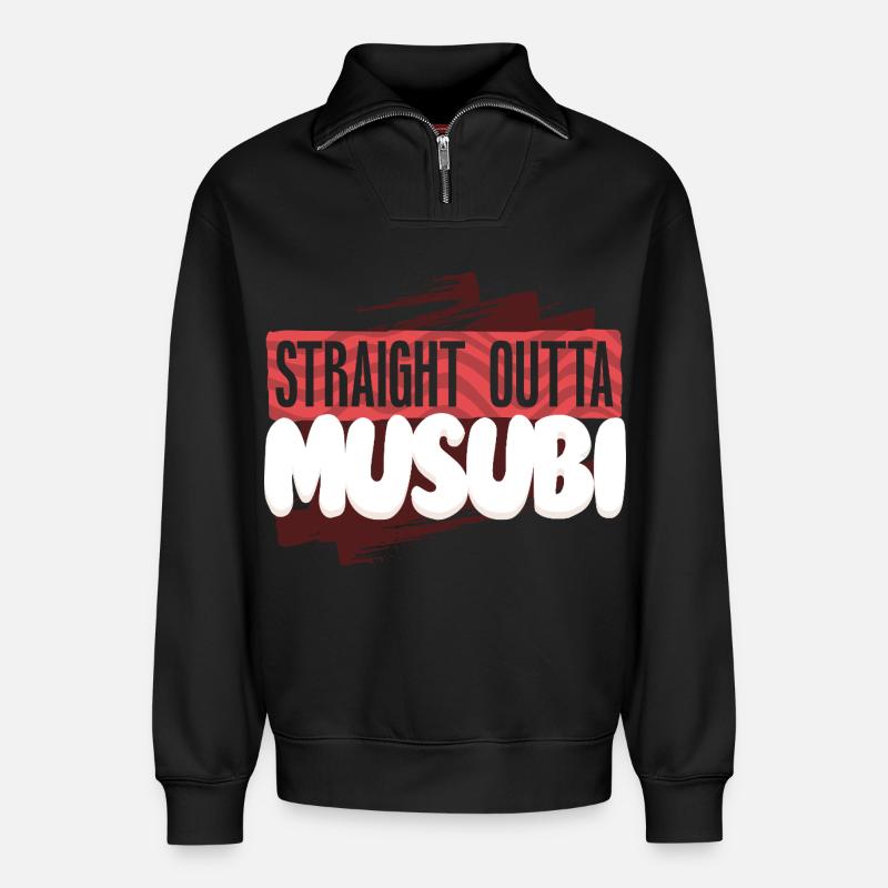 Musubi - Relaxed Unisex Organic Half Zip Sweatshirt – von SPREAD - Schwarz