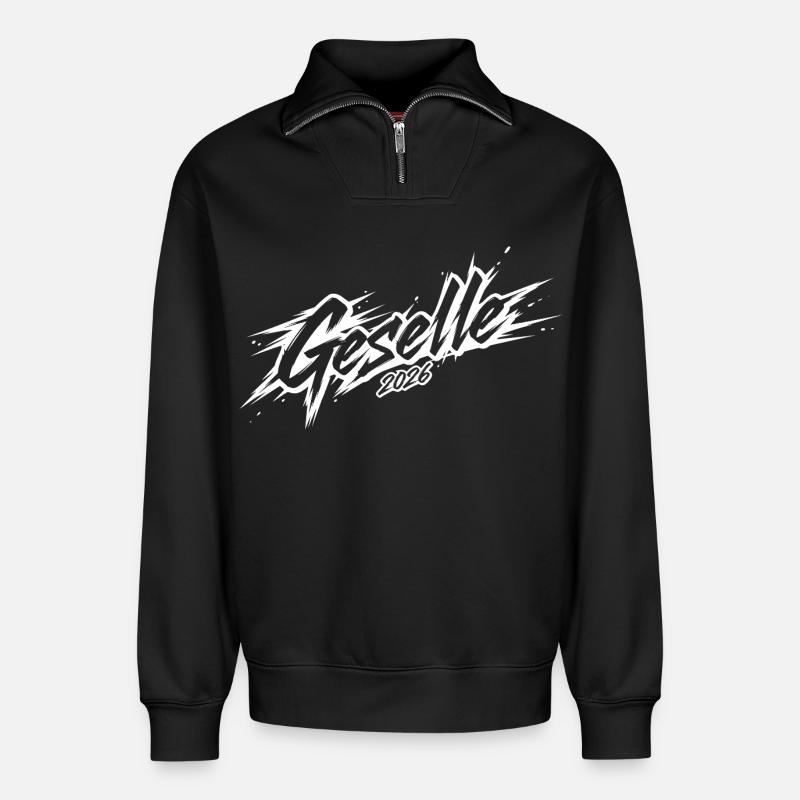 Geselle 2026 - Relaxed Unisex Organic Half Zip Sweatshirt – von SPREAD - Schwarz
