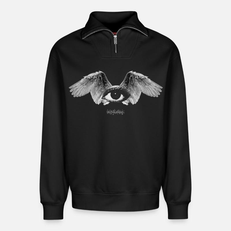 Be Not Afraid - Relaxed Unisex Organic Half Zip Sweatshirt – by SPREAD - black