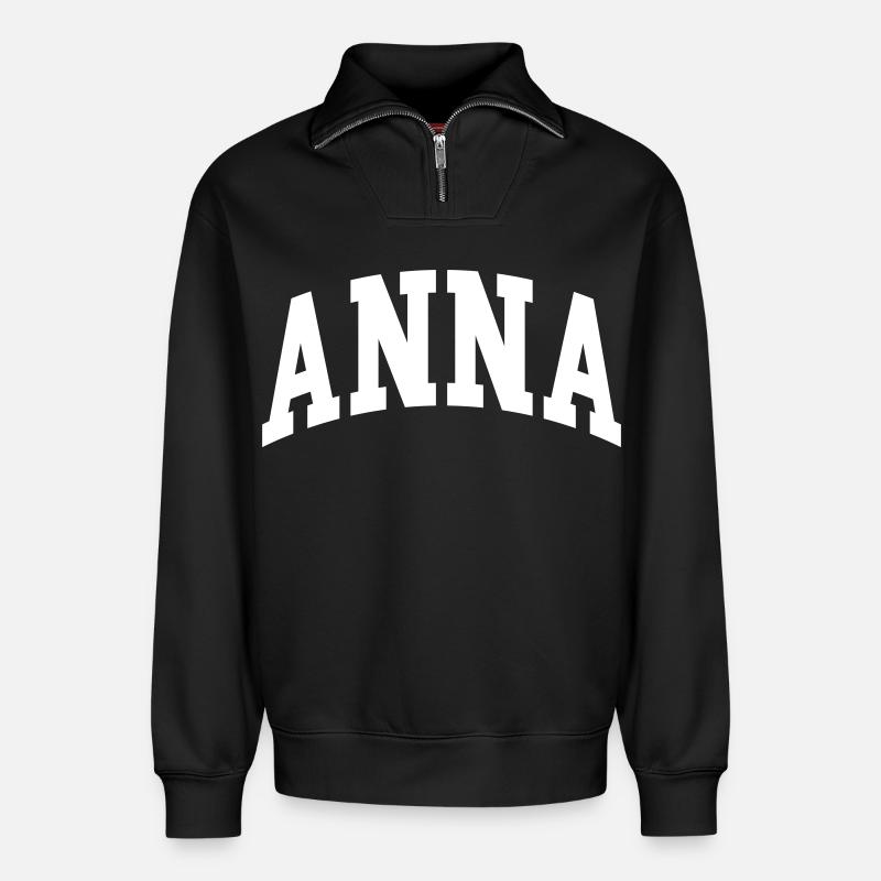 Anna - Sweat unisexe décontracté en coton biologique à demi-zip – de SPREAD - noir