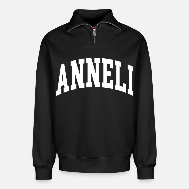 Anneli - Relaxed Unisex Organic Half Zip Sweatshirt – von SPREAD - Schwarz