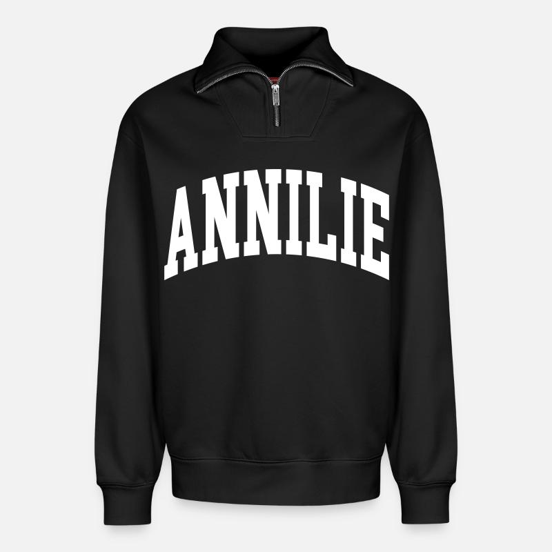 Annilie - Relaxed Unisex Organic Half Zip Sweatshirt – von SPREAD - Schwarz