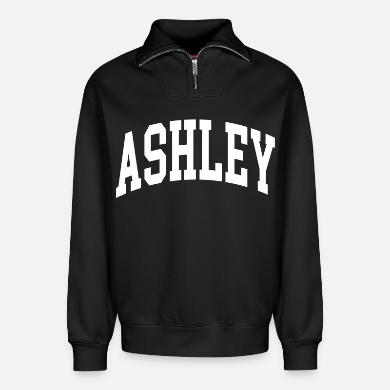 Ashley - Relaxed Unisex Organic Half Zip Sweatshirt – von SPREAD - Schwarz