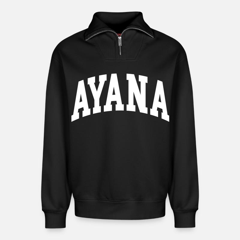 Ayana - Relaxed Unisex Organic Half Zip Sweatshirt – von SPREAD - Schwarz