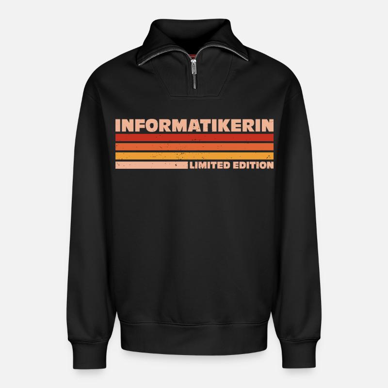 Informaticien Informaticien Programmeur - Sweat unisexe décontracté en coton biologique à demi-zip – de SPREAD - noir