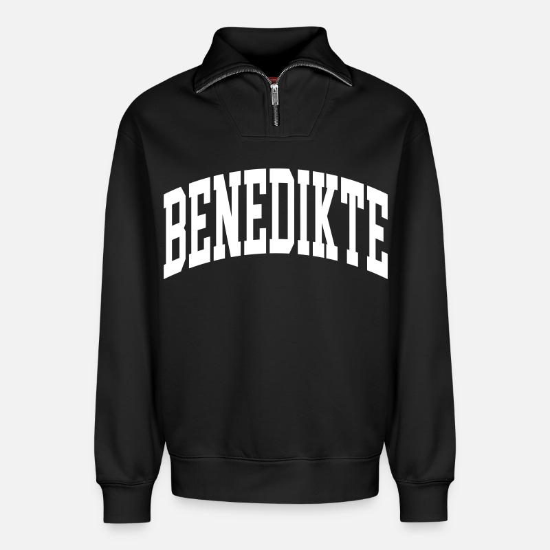 Benedikte - Relaxed Unisex Organic Half Zip Sweatshirt – von SPREAD - Schwarz