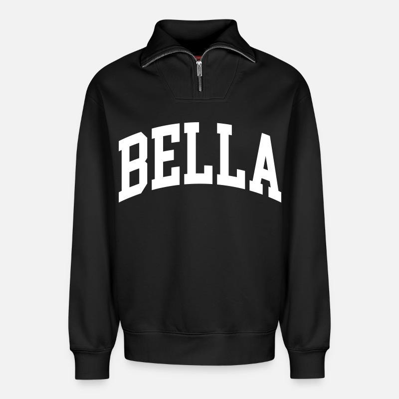 Bella - Relaxed Unisex Organic Half Zip Sweatshirt – von SPREAD - Schwarz