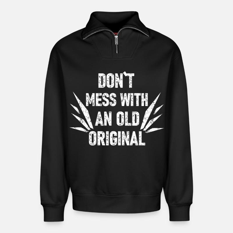 Cooler Spruch Rocker - Relaxed Unisex Organic Half Zip Sweatshirt – von SPREAD - Schwarz