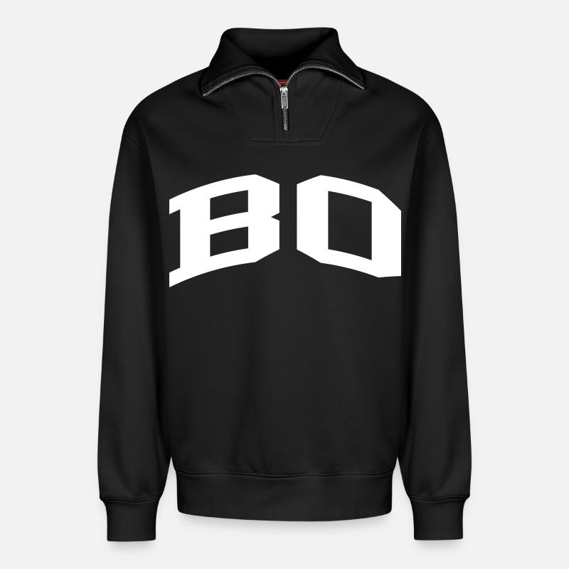 Bo - Relaxed Unisex Organic Half Zip Sweatshirt – von SPREAD - Schwarz